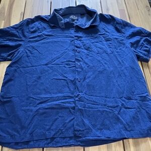 Nat Nast Luxury Originals Men's Blue Silk Cotton Casual Button Up Shirt Size XXL